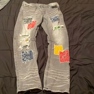 Patched Ripped Jeans